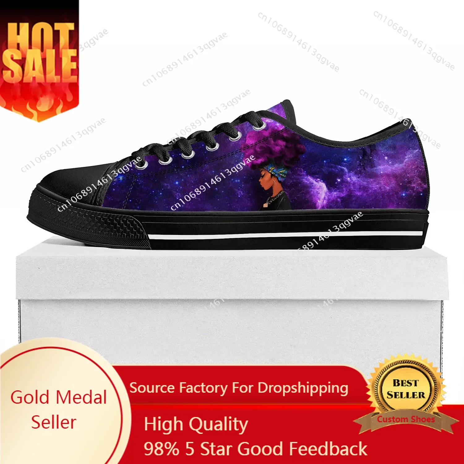 

African Woman Black Pop Low Top High Quality Sneakers Mens Womens Teenager Canvas Sneaker Prode Casual Couple Shoes Custom Shoe