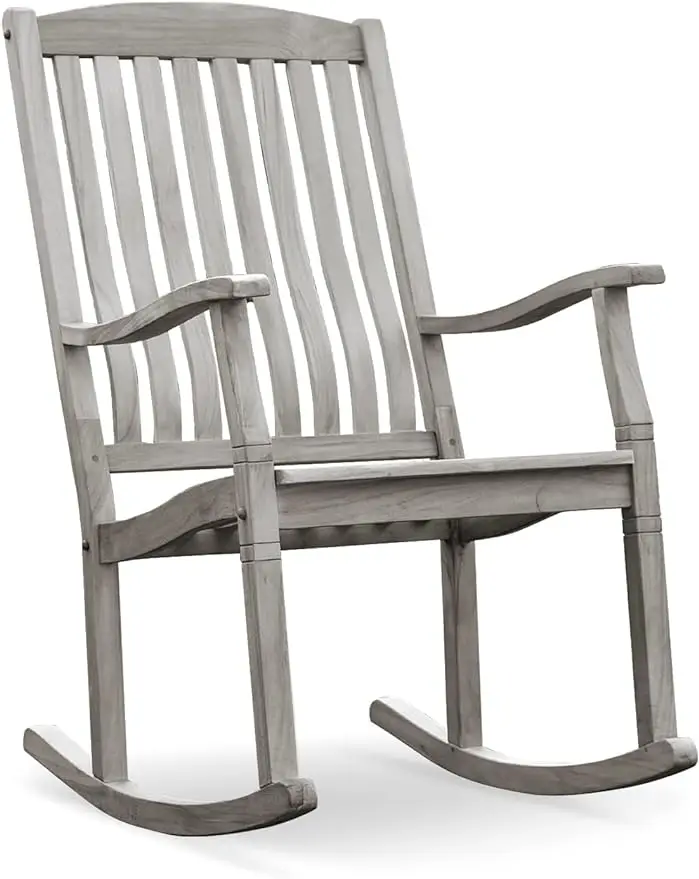 

Cambridge Casual Arie Patio Porch Rocking Chair for Outdoor, Plantation Teak, Single Item/Weathered Gray