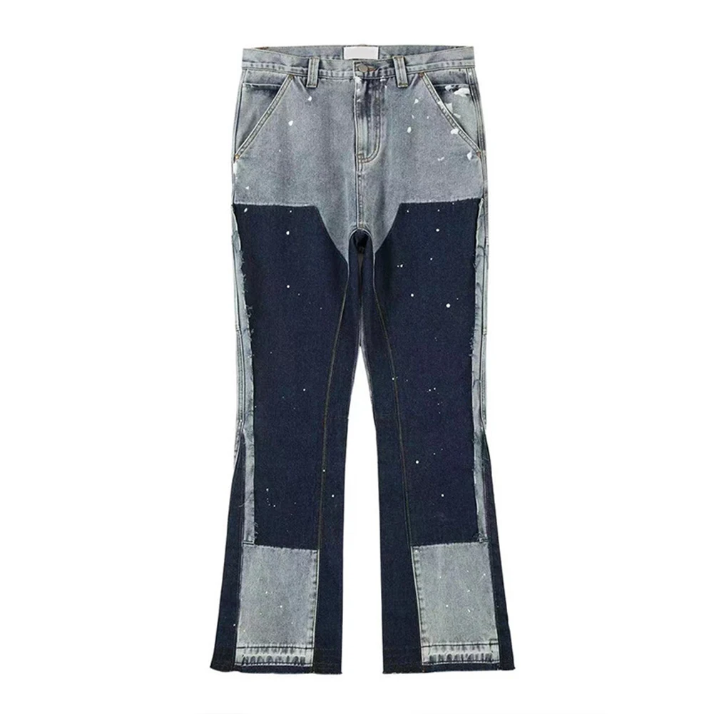 

Spring Pants Pants Streetwear Summer Autumn Baggy Jeans Slight Stretch Speckled Ink Color Speckled Ink Color Match