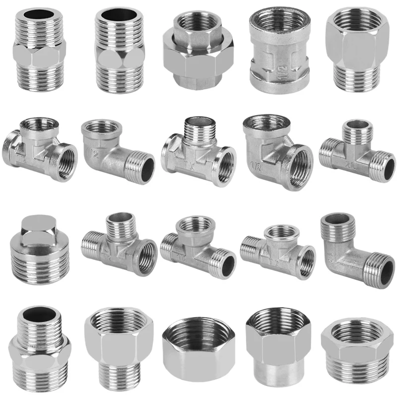 

1/2" 3/4" BSP Female Male Thread Tee Type Reducing 201Stainless Steel Elbow Butt Joint Adapter Adapter Coupler Plumbing Fittings