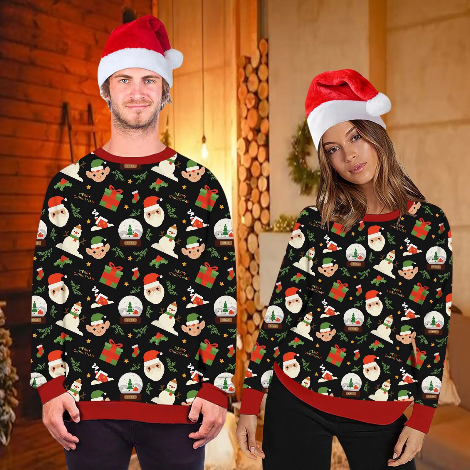 Couple's h Casual Top Shirt Christmas 3D Print Blouse Round Neck Long Sleeve Pullover Gothic Jogging men's coat winter
Couple's h Casual Top Shirt Christmas 3D Print Blouse Round Neck Long Sleeve Pullover Gothic Jogging men's coat winter