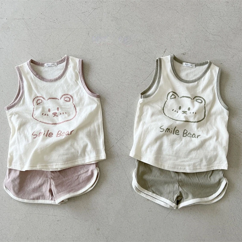 Newborn Vest Suit Bear Summer Cotton Sleeveless Korean Baby Girls Boys T Shirts + Shorts 2pcs Sets Cute 3-36M Toddler Clothes
Newborn Vest Suit Bear Summer Cotton Sleeveless Korean Baby Girls Boys T Shirts + Shorts 2pcs Sets Cute 3-36M Toddler Clothes