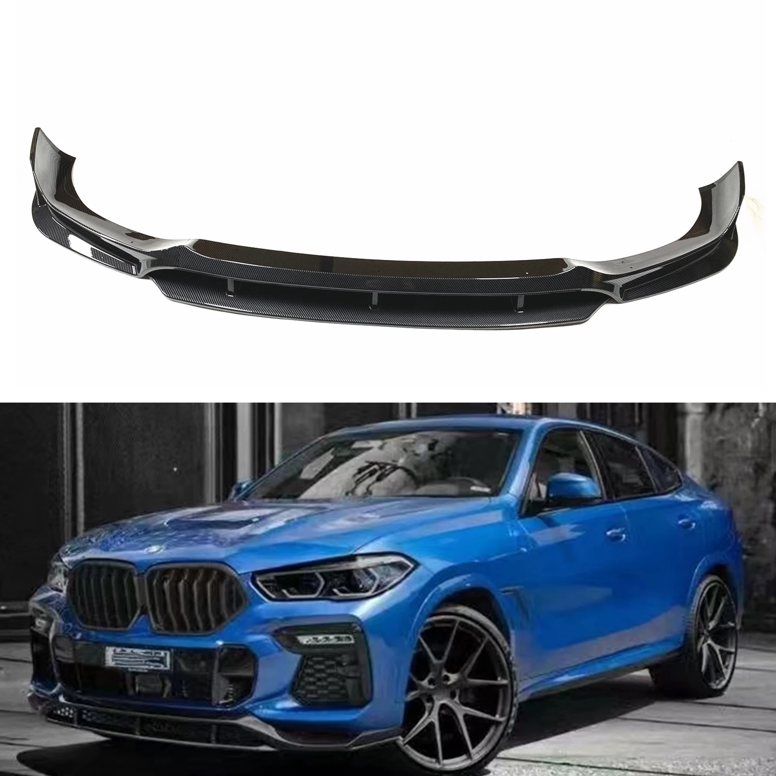 

Car Front Bumper Spoiler Lip Lower Splitter Blade Protect For BMW X6 G06 M Sport 30d 40i 40d 45e M50i M50d 2020-2023