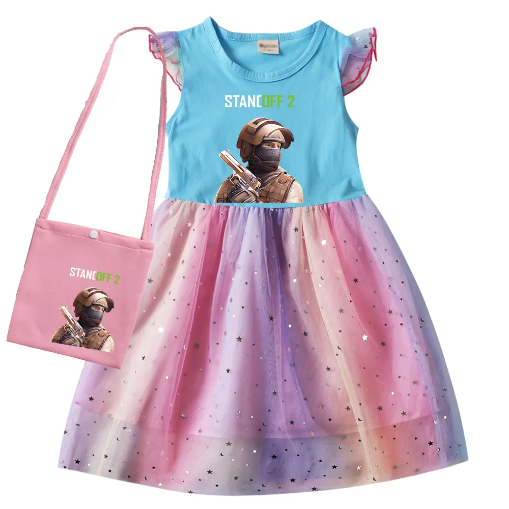 Assault Game Standoff 2 Clothes Kids Cartoon Stand Off Dress Baby Girls Short Sleeve Casual Dresses Children Halloween Vestidos
Assault Game Standoff 2 Clothes Kids Cartoon Stand Off Dress Baby Girls Short Sleeve Casual Dresses Children Halloween Vestidos