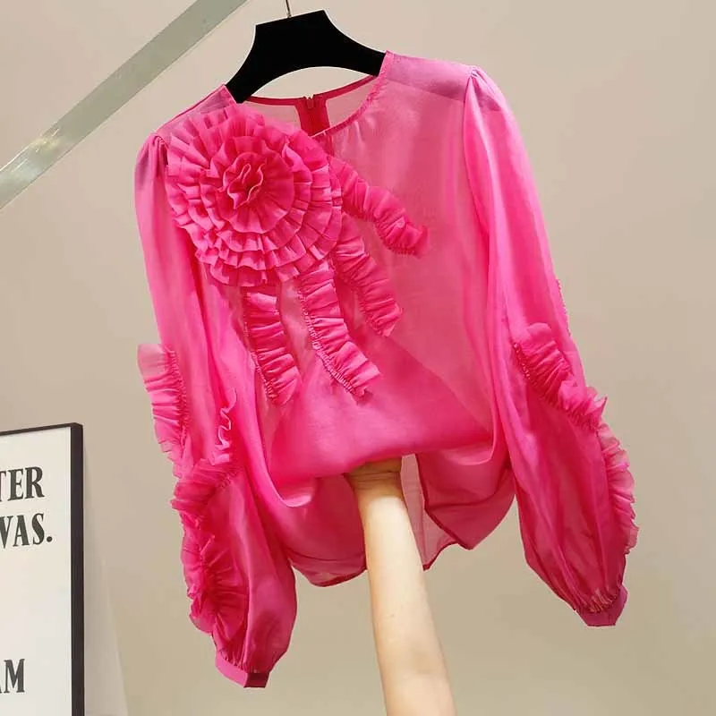 Блузка женская трехмерная с круглым вырезом и рукавами-фонариками
Блузка женская трехмерная с круглым вырезом и рукавами-фонариками