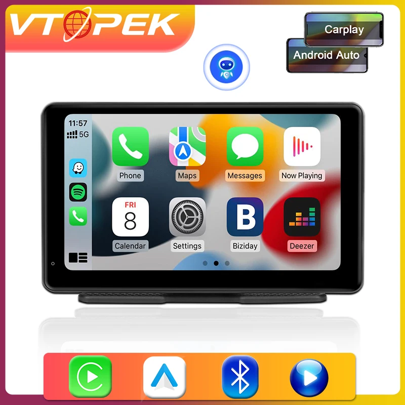 Vtopek 7 Inch Portable CarPlay Android Auto Car Radio Multimedia Video Player Voice Touch Screen for Ford VW Honda BMW Lada Fiat
Vtopek 7 Inch Portable CarPlay Android Auto Car Radio Multimedia Video Player Voice Touch Screen for Ford VW Honda BMW Lada Fiat