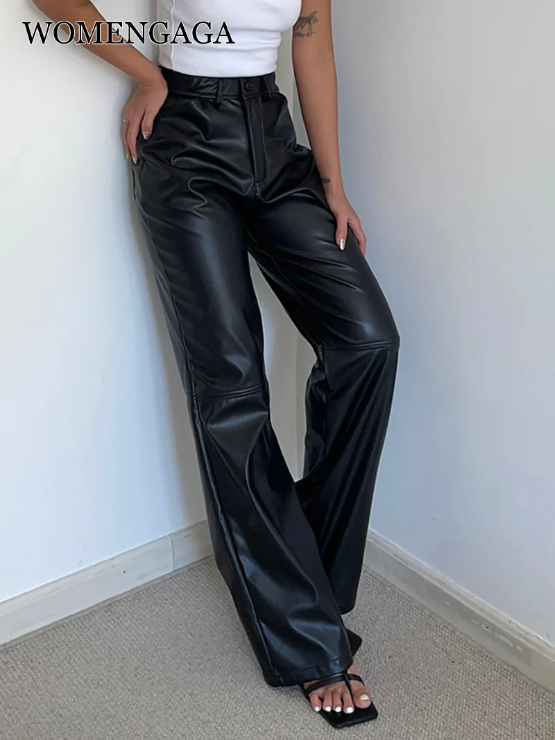 Girl WOMENGAGA Cool Motorcycle Splicing Design PU High Waisted Leather Pants Straight Leg Pants New Korean Style Fashion 7GF0
Girl WOMENGAGA Cool Motorcycle Splicing Design PU High Waisted Leather Pants Straight Leg Pants New Korean Style Fashion 7GF0