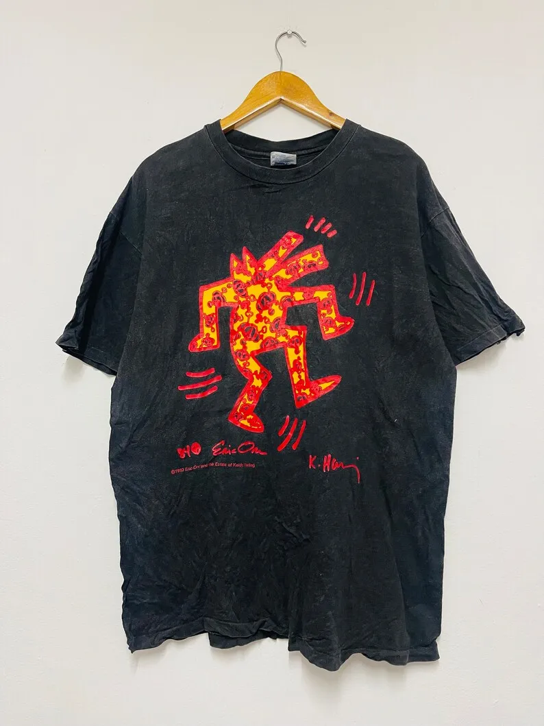 Винтажные 90-е Keithh Haring характеристики Эрик Orr: лающая собака 1993 футболка/поп-арт/катание на коньках серфинга/искусство/Редкие/уличная одежда/Bl
Винтажные 90-е Keithh Haring характеристики Эрик Orr: лающая собака 1993 футболка/поп-арт/катание на коньках серфинга/искусство/Редкие/уличная одежда/Bl