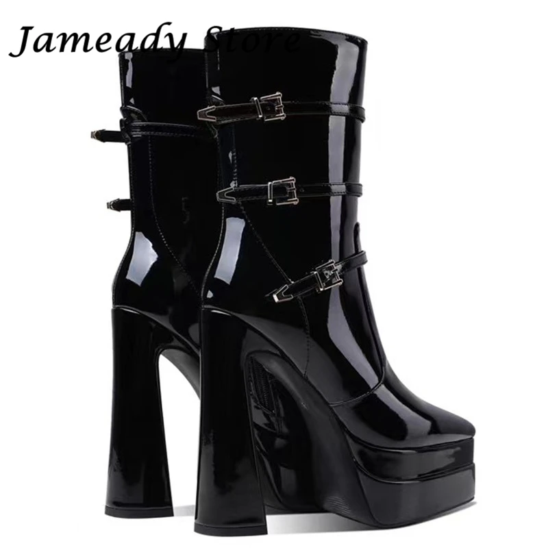 Women Buckle Straps Mid Calf Boots Chunky Platform Short Boots Lady High Heel Fashion Boots Autumn Winter Botas Mujer Big Size
Women Buckle Straps Mid Calf Boots Chunky Platform Short Boots Lady High Heel Fashion Boots Autumn Winter Botas Mujer Big Size