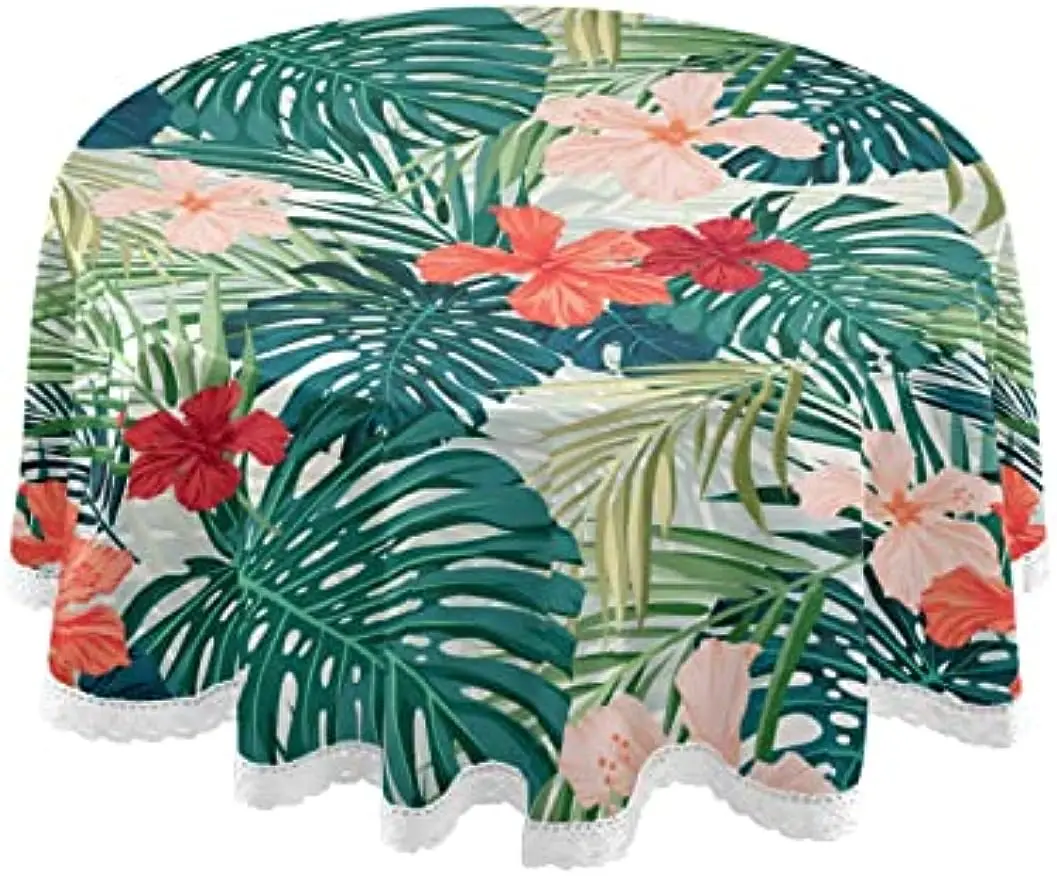 Palm Leaf Hawaiian Hibiscus Flower Table Cloth for Round Tables with Anti Wrinkle Table Cover for Dining Kitchen Parties
Palm Leaf Hawaiian Hibiscus Flower Table Cloth for Round Tables with Anti Wrinkle Table Cover for Dining Kitchen Parties