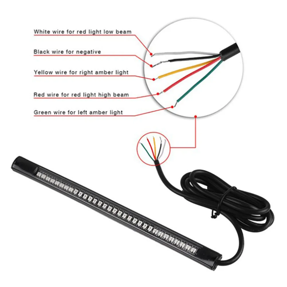 Shock & Vibration Resistant 48LED Light Strip for Universal Motorcycle Rear Tail Brake Stop Turn Signal Lights
Shock & Vibration Resistant 48LED Light Strip for Universal Motorcycle Rear Tail Brake Stop Turn Signal Lights