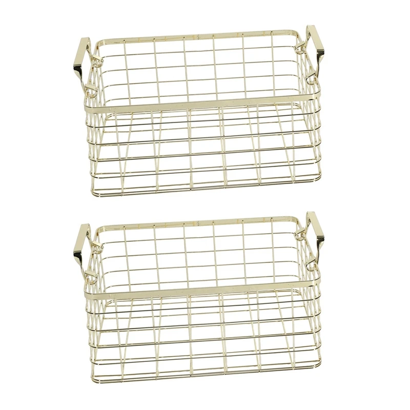 HOT-2X Metal Storage Basket Chic Nordic Handmade Iron Net Table Shelves Basket Bath Clothes Cosmetics Storage Basket-Gold
HOT-2X Metal Storage Basket Chic Nordic Handmade Iron Net Table Shelves Basket Bath Clothes Cosmetics Storage Basket-Gold