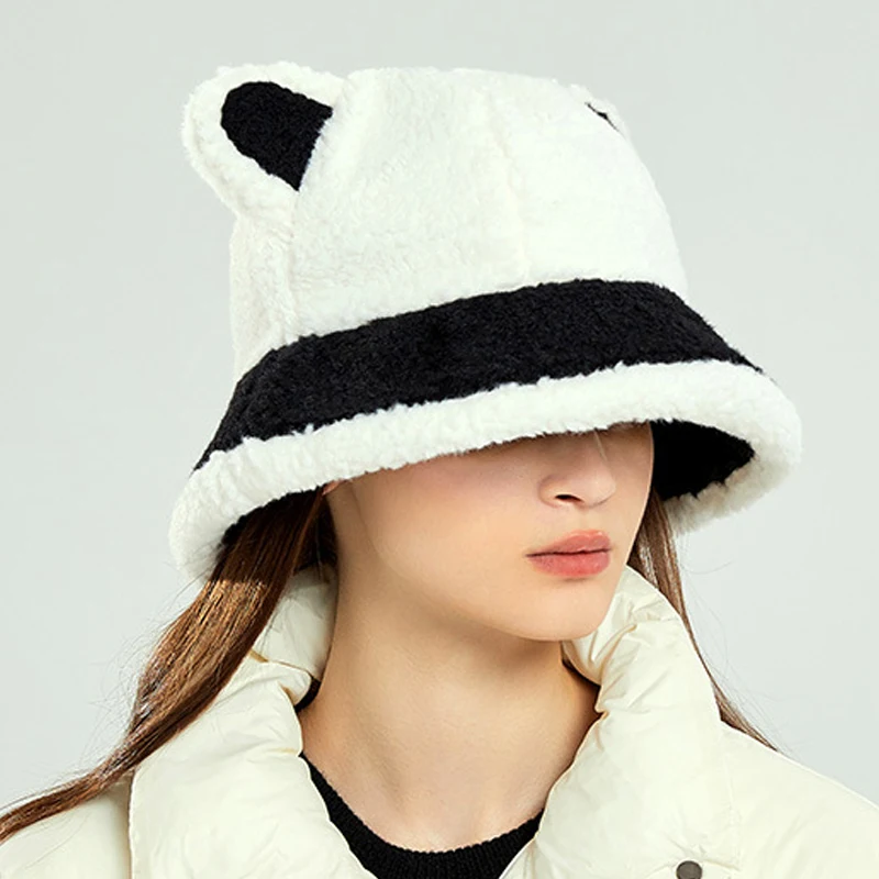 Cute Bear Ears Bucket Hat Plush Thicken Lamb Wool Fisherman Hat Korean Versatile Panama Cap Winter Warm Ear Protection Basin Cap
Cute Bear Ears Bucket Hat Plush Thicken Lamb Wool Fisherman Hat Korean Versatile Panama Cap Winter Warm Ear Protection Basin Cap