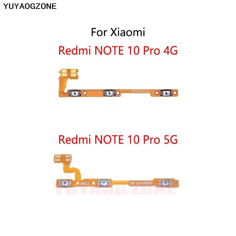 

Power Button Switch Volume Mute Button On / Off Flex Cable For Xiaomi Redmi NOTE 10 Pro 4G 5G