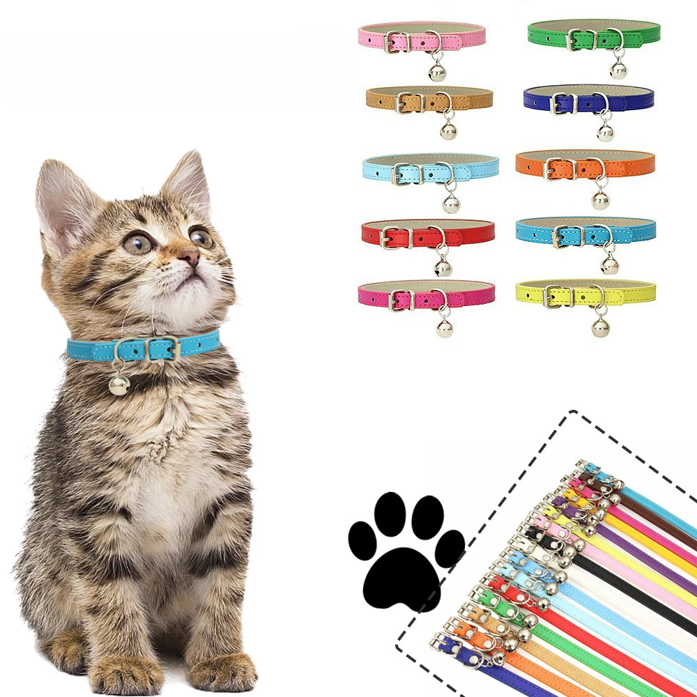 Fashion Leather Pet Cat Collar Solid Colour Cute Bell Adjustable Collars for Cats Kitten DIY Pet Accessories Adjustable 15-55cm
Fashion Leather Pet Cat Collar Solid Colour Cute Bell Adjustable Collars for Cats Kitten DIY Pet Accessories Adjustable 15-55cm