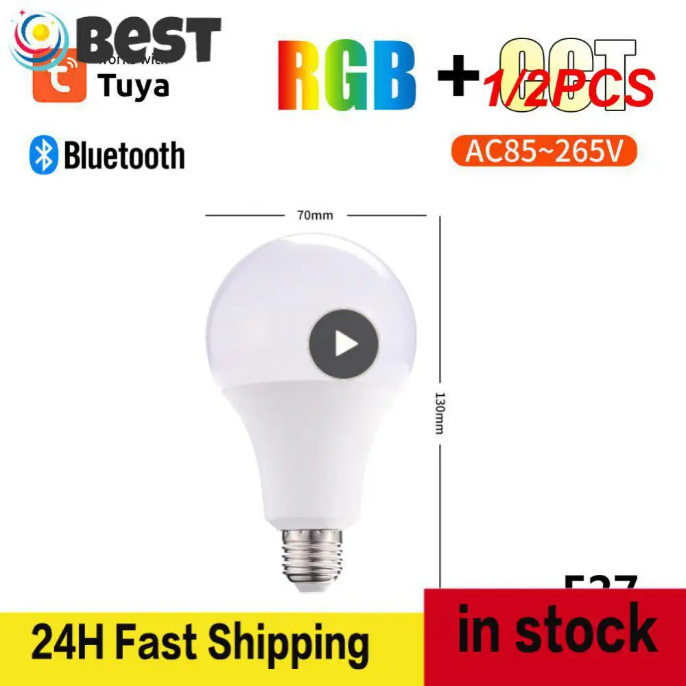 

1/2PCS Tuya Smart Led Bulb Light 10W Bluetooth Lamp E27/B22 RGBW Led Lamp Color Changing Lampada RGB+CCT Decor Home AC85-265V