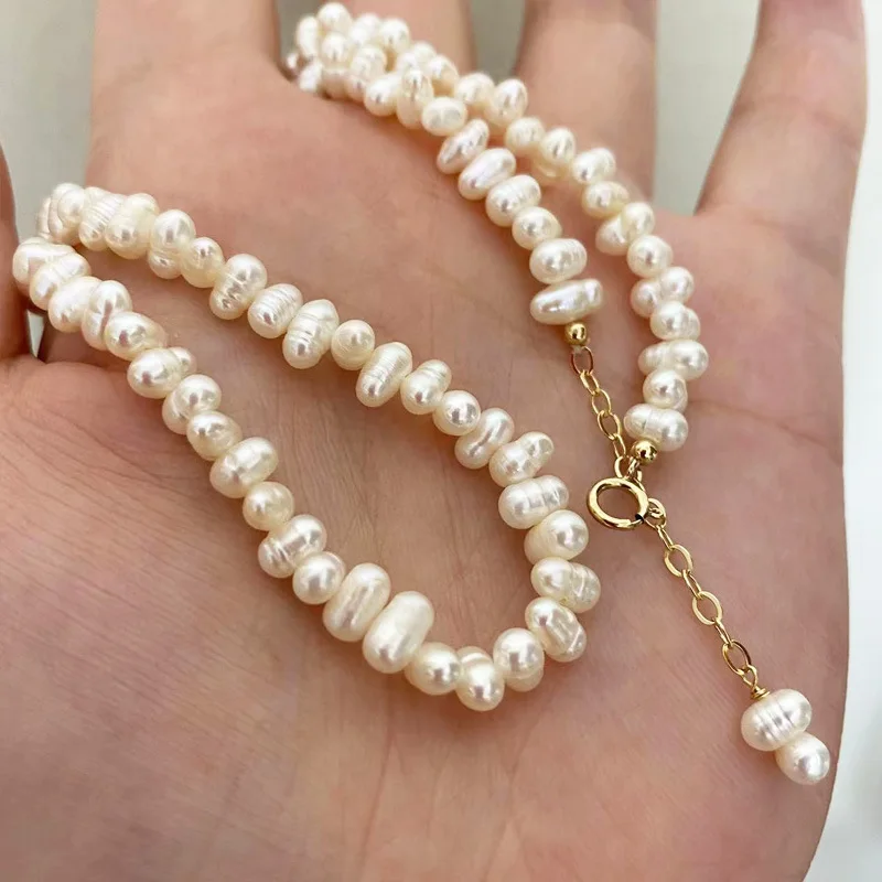 

Minar High Quality Irregular Freshwater Pearl Necklace For Women Baroque Pearls Strand Chain Choker Necklaces Pendientes 2023