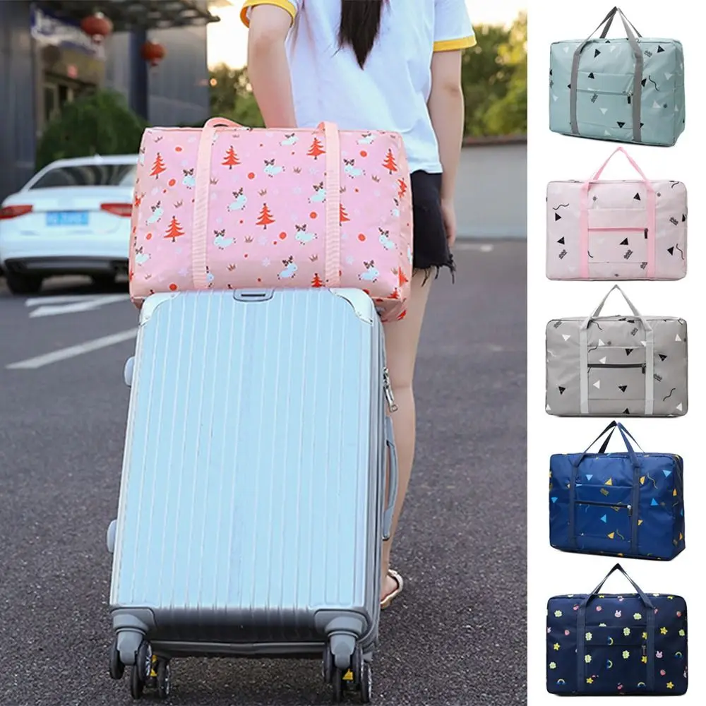 

Foldable Travel Boarding Storage Bag Unsiex Oxford Large Capacity Travel Duffel Bag Weekend Bag Lightweight Portable Luggage Bag