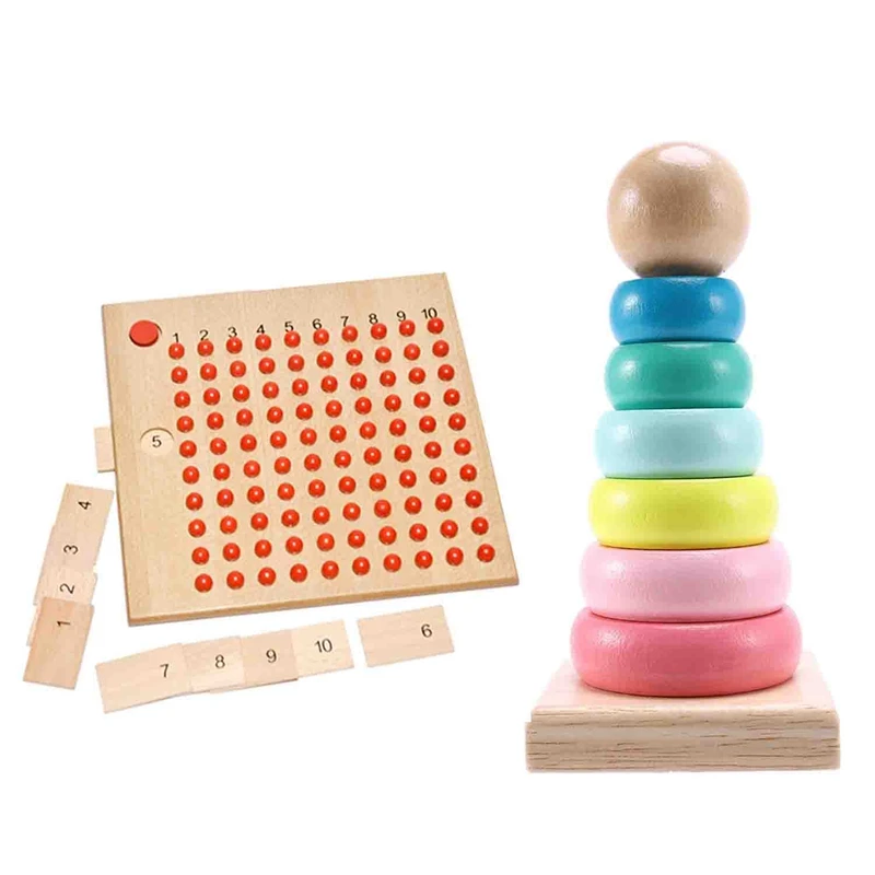 1 Набор обучающих деревянных игрушек Монтессори и 1 Набор радужных Штабелируемых колец, башни, штабелируемые блоки, деревянные игрушки для малышей-Прямая поставка 
1 Набор обучающих деревянных игрушек Монтессори и 1 Набор радужных Штабелируемых колец, башни, штабелируемые блоки, деревянные игрушки для малышей-Прямая поставка
