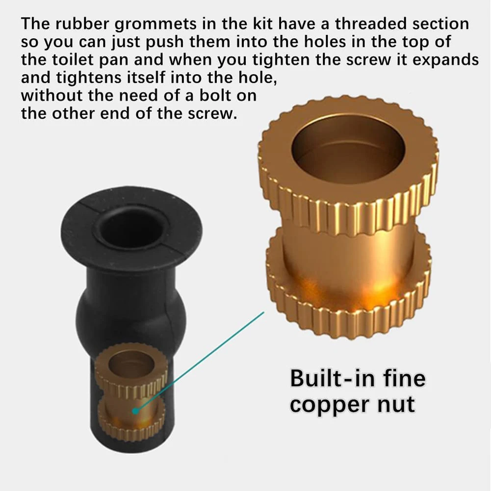 2PCS Universal Toilet Seat Fixings Fix Expanding Rubber Top Nuts Screws For Toilet Seat Blind Hole Toilet Seat Hinges Screws
2PCS Universal Toilet Seat Fixings Fix Expanding Rubber Top Nuts Screws For Toilet Seat Blind Hole Toilet Seat Hinges Screws