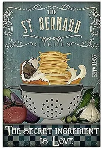 Cute Decoration Tin Signs Great Food Come from St. Bernard Dog for Kitchen for Mom Vintage Bedroom Bathroom Wall Decoration
Cute Decoration Tin Signs Great Food Come from St. Bernard Dog for Kitchen for Mom Vintage Bedroom Bathroom Wall Decoration
