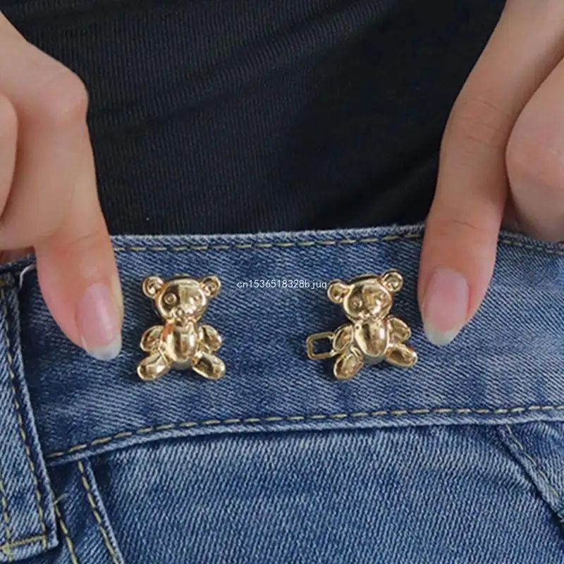 

Bear Metal Tighten Waist Button Pin Jeans Button Pins Jean Button Tightener Dropship