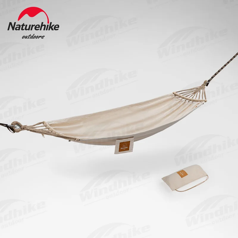 

Naturehike Outdoor 1 Person Canvas Hammock Portable Camping Hanging Bed Swing Chair Anti Rollover 250kg Bearing Weight 300x90cm
