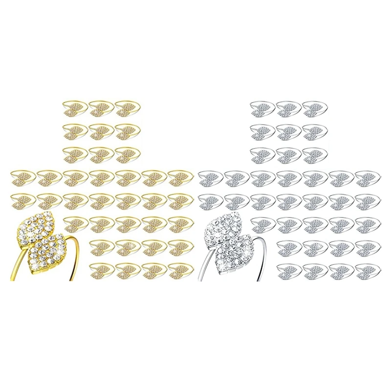 100Pcs Napkin Rings,Leaves Napkin Holders Rhinestone Napkin Buckle For Wedding Party Festival Dinner Table Decoration Durable A 
100Pcs Napkin Rings,Leaves Napkin Holders Rhinestone Napkin Buckle For Wedding Party Festival Dinner Table Decoration Durable A