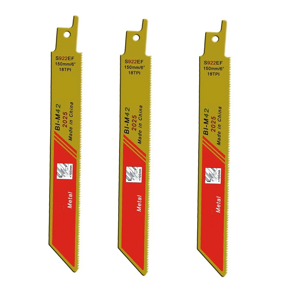 3PCS Bi-metal Reciprocating Saw Blades Set 130mm Blades Wood Pruning Saw Blades For Plastic Pipe Metal Cutting S922EF
3PCS Bi-metal Reciprocating Saw Blades Set 130mm Blades Wood Pruning Saw Blades For Plastic Pipe Metal Cutting S922EF