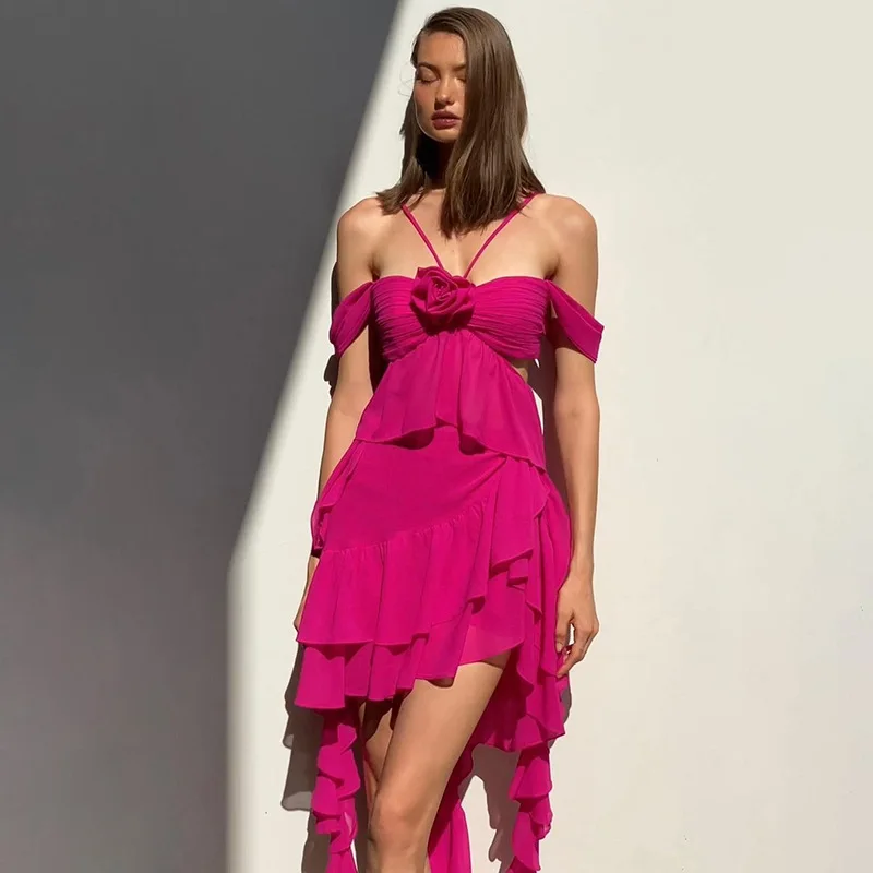 2023 summer new women's fashion halter sexy hollow irregular design flower dress
2023 summer new women's fashion halter sexy hollow irregular design flower dress