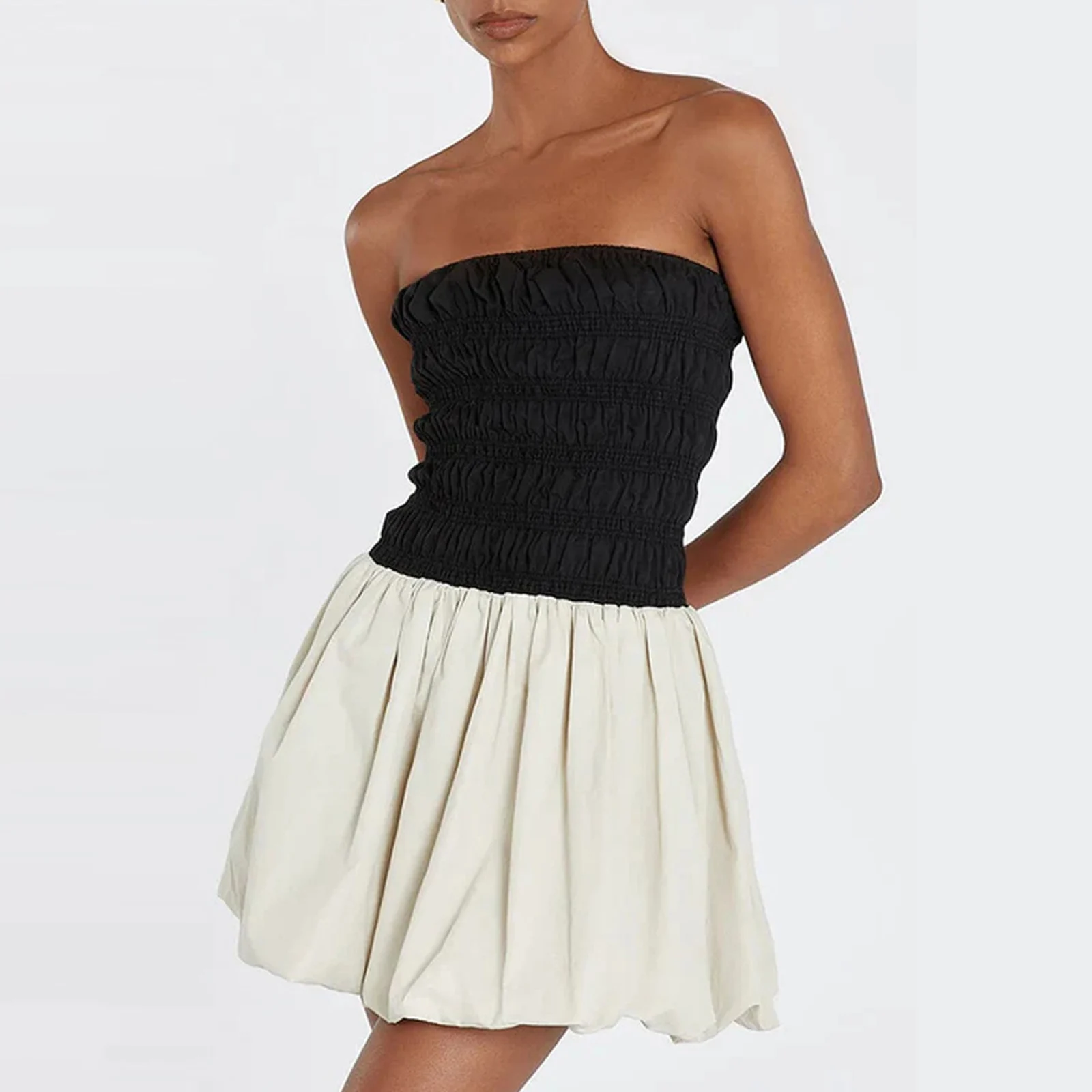 Fashion Women's Sexy Mini Dress Patchwork Backless Strapless Dress Summer Casual Outfits Tube Dress A-line Dress Streetwear
Fashion Women's Sexy Mini Dress Patchwork Backless Strapless Dress Summer Casual Outfits Tube Dress A-line Dress Streetwear