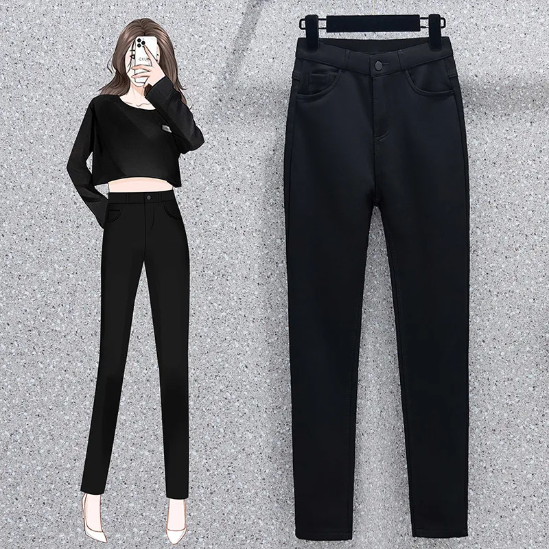 Autumn High Waist Slim Fit Elastic Women Pencil Pants Solid Color Pockets Casual All-match Simple Korean Style Versatile Trouser
Autumn High Waist Slim Fit Elastic Women Pencil Pants Solid Color Pockets Casual All-match Simple Korean Style Versatile Trouser