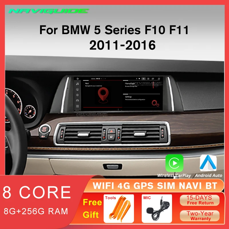 Автомобильный радиоприемник NAVIGUIDE 10,25 дюймов 1920*720P для BMW 5 серии F10 F11 2011-2016 CIC система NBT Android 12 мультимедийный плеер GPS BT
Автомобильный радиоприемник NAVIGUIDE 10,25 дюймов 1920*720P для BMW 5 серии F10 F11 2011-2016 CIC система NBT Android 12 мультимедийный плеер GPS BT