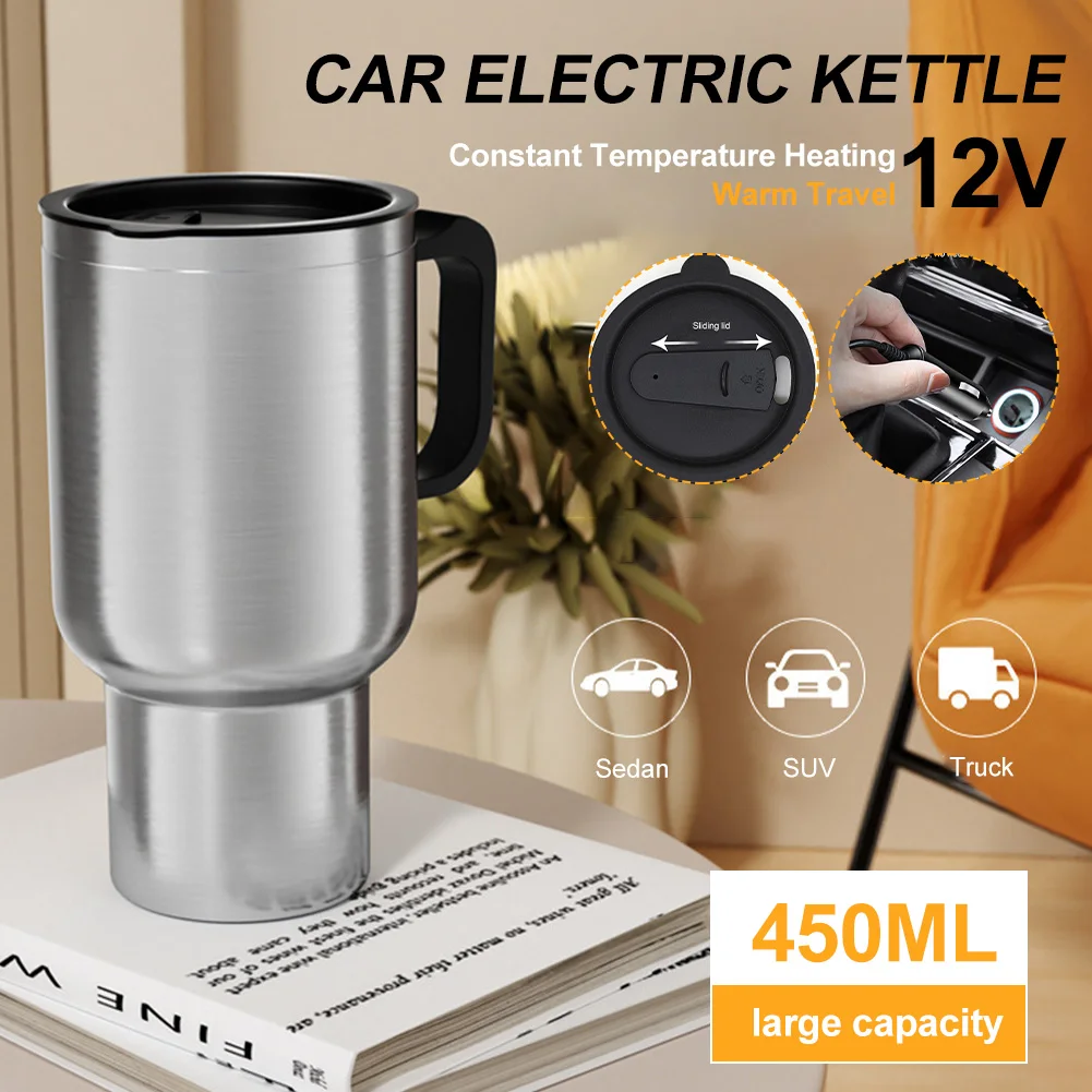 12V Car Heating Cup 450ML 65℃ Electric Heating Cups For Car Stainless Steel Water Warmer Bottle Car Coffee Milk Heating Cup
12V Car Heating Cup 450ML 65℃ Electric Heating Cups For Car Stainless Steel Water Warmer Bottle Car Coffee Milk Heating Cup