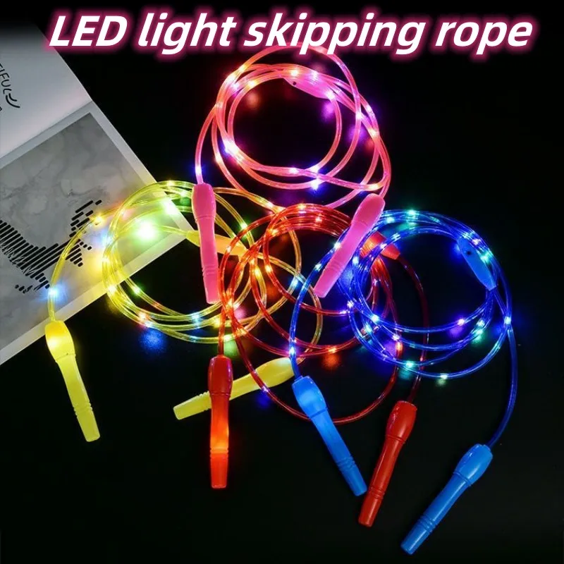 

Luminescent Jump Rope With Battery Flash,LED Glow-In-The-Dark,Multicolor,Adjustable Length,Student's Crystal Rope Gift