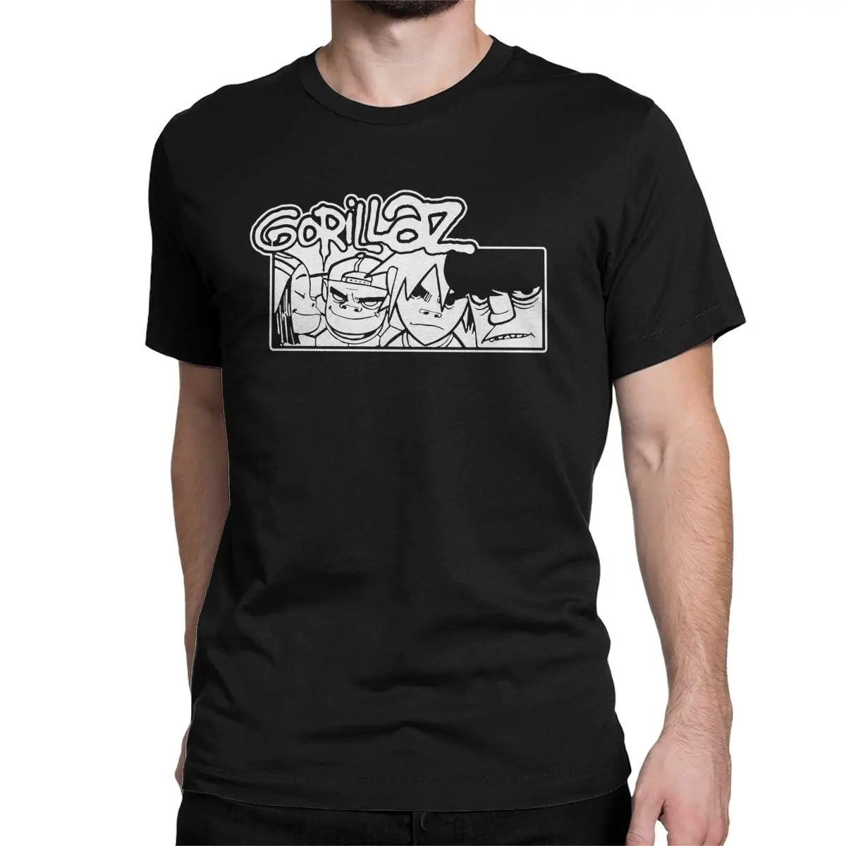 Music Band Gorillaz Men T Shirts Novelty Tees Short Sleeve O Neck T-Shirt 100% Cotton Gift Idea Tops
Music Band Gorillaz Men T Shirts Novelty Tees Short Sleeve O Neck T-Shirt 100% Cotton Gift Idea Tops