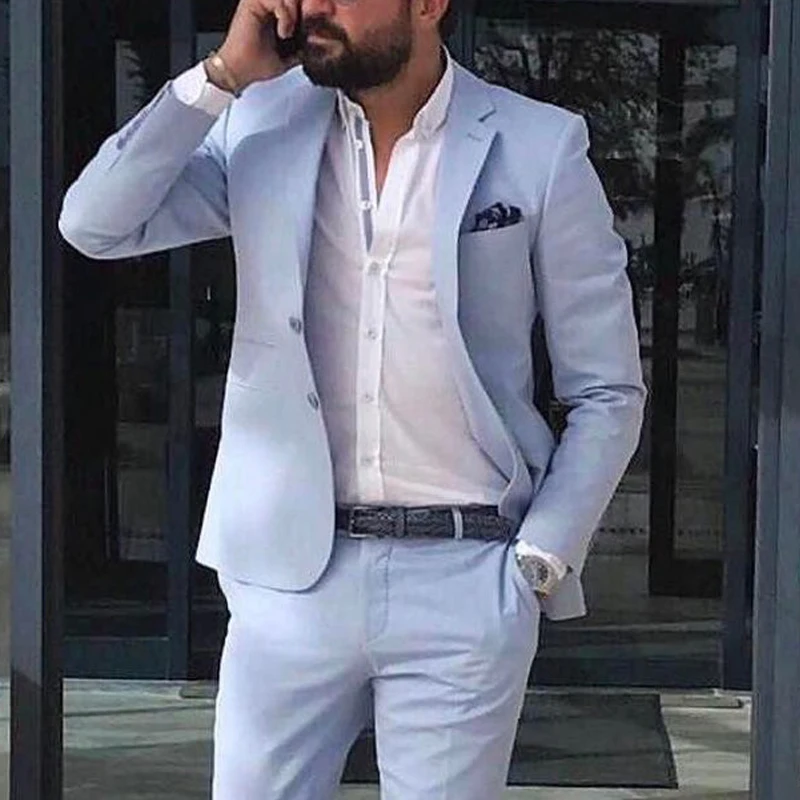 Blue Notched Lapel Blazer Men Suits Single Breasted Two Piece Summer Jacket Pants High Quality Leisure Casual Costume Hommbre
Blue Notched Lapel Blazer Men Suits Single Breasted Two Piece Summer Jacket Pants High Quality Leisure Casual Costume Hommbre