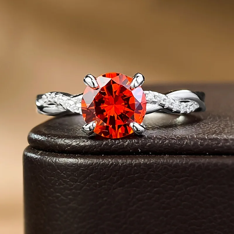 S925 Silver Simulated Diamond 7.0mm Round Fanta Orange Ring Women's European and American Fashion Versatile Ring
S925 Silver Simulated Diamond 7.0mm Round Fanta Orange Ring Women's European and American Fashion Versatile Ring