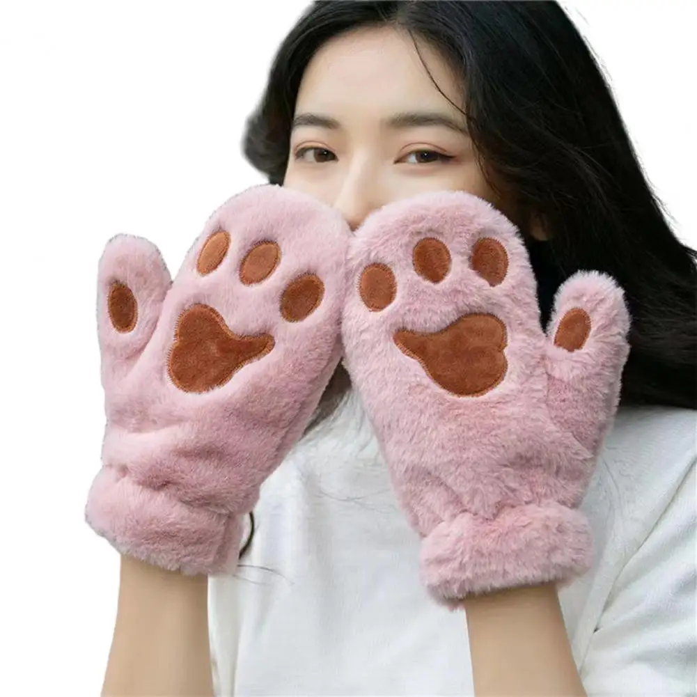 1 Pair Women Winter Gloves Embroidery Cat Paw Pattern Plush Mittens Thickened Windproof Soft Girl Gloves For Outdoor
1 Pair Women Winter Gloves Embroidery Cat Paw Pattern Plush Mittens Thickened Windproof Soft Girl Gloves For Outdoor