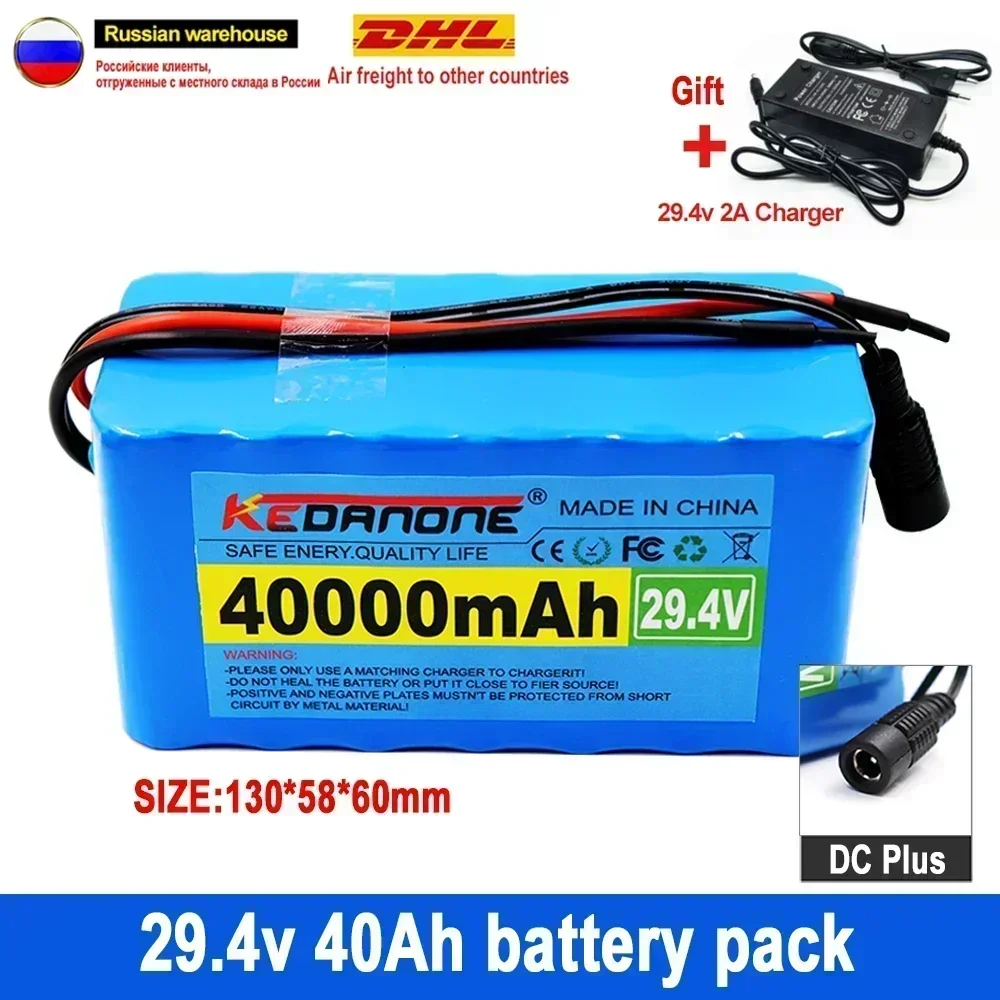 24V 40Ah 7S3P 18650 29.4V 40000mAh Li-ion Battery Pack for Electric Bicycle Moped Electric Li-ion Battery + 2A Charger
24V 40Ah 7S3P 18650 29.4V 40000mAh Li-ion Battery Pack for Electric Bicycle Moped Electric Li-ion Battery + 2A Charger