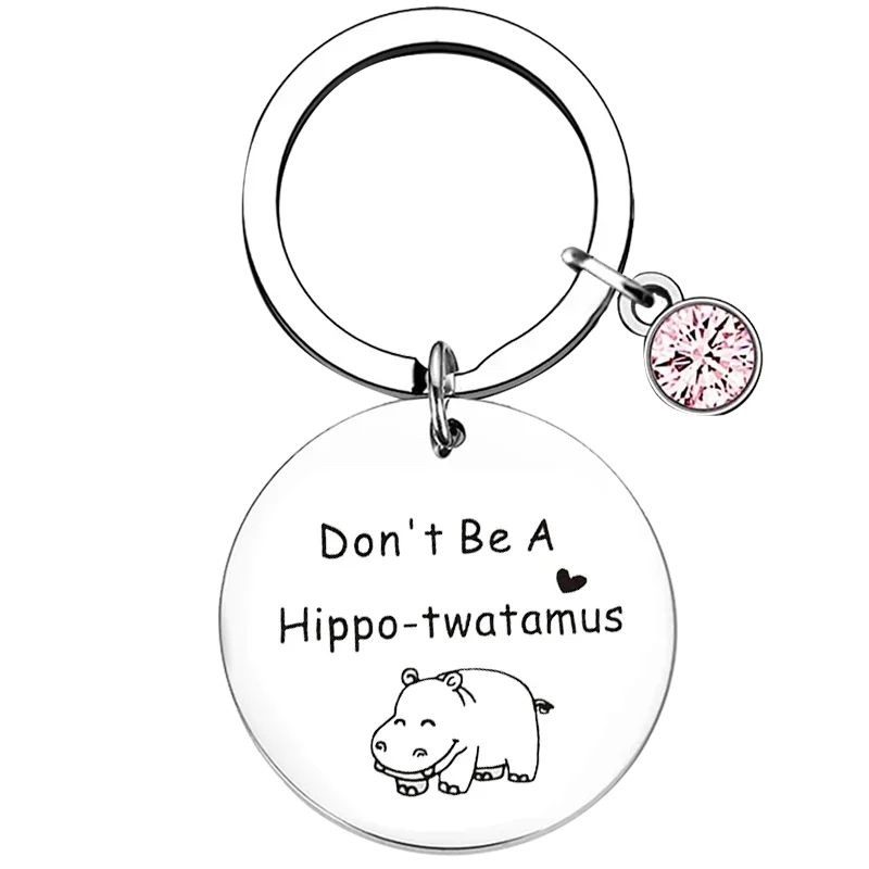 

Hot Hippo Lover Key Chain Ring Hippopotamus Gift keychains pendant Hippo Best Friend Gift