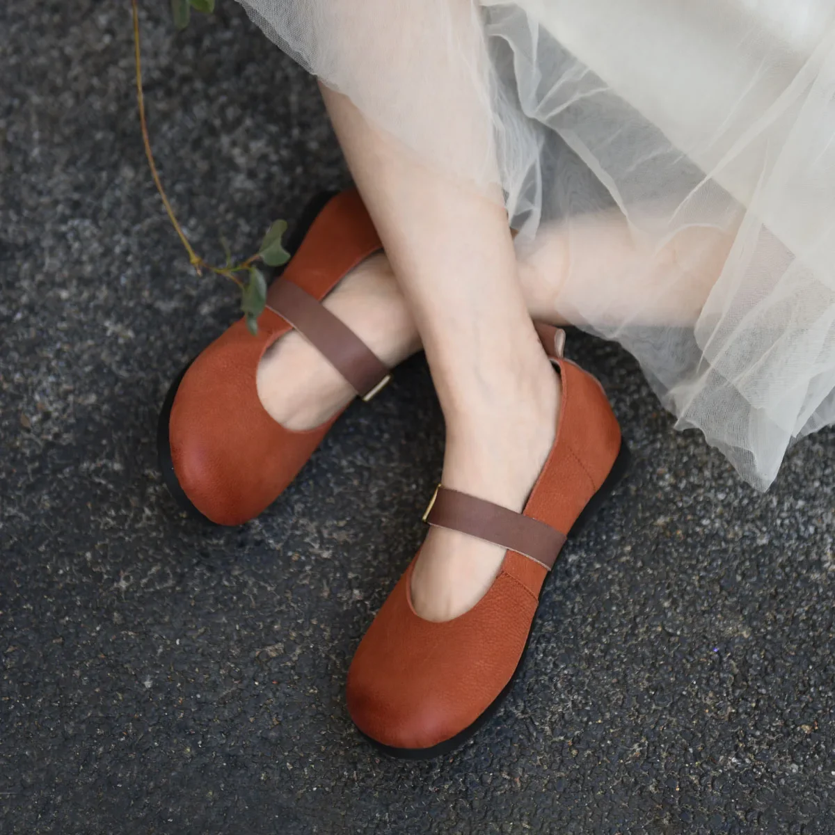 

Туфли Birkuir женские на низком каблуке, натуральная кожа, без застежки, Туфли Мэри Джейн, роскошные элегантные туфли на плоской подошве, оригинал