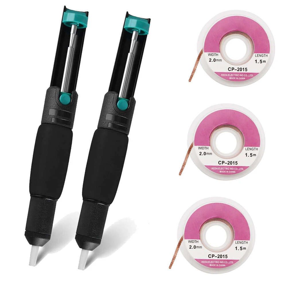 Desoldering Pump Sucker Welding Soldering Iron Braid Suction Removal With Tin Suction Tape 150 ℃ Welding Slag Remover
Desoldering Pump Sucker Welding Soldering Iron Braid Suction Removal With Tin Suction Tape 150 ℃ Welding Slag Remover