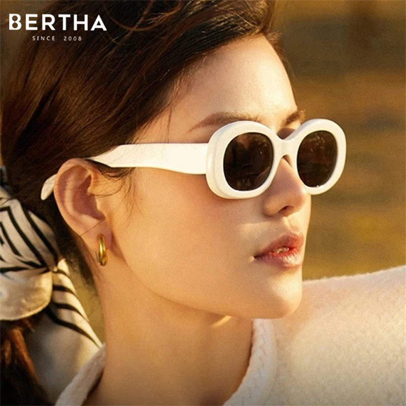 

BERTHA Oval Sunglasses Cat Eye Glasses Matched Anti-Blue Celinx Eyeglasses UV400 Black Frame Discoloration Advanced Sense Girls