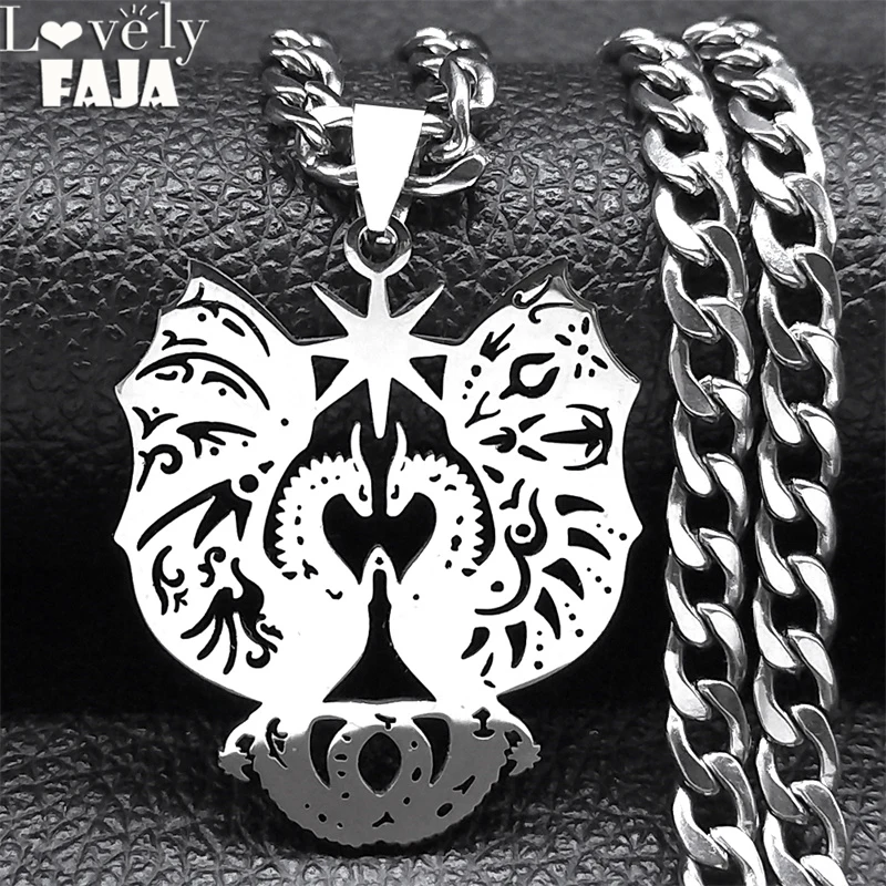 Gothic Double Dragon Star Necklace Pendant Men WOmen Stainless Steel Silver Color Animals Necklaces Jewelry coraline NZZZ513S03
Gothic Double Dragon Star Necklace Pendant Men WOmen Stainless Steel Silver Color Animals Necklaces Jewelry coraline NZZZ513S03