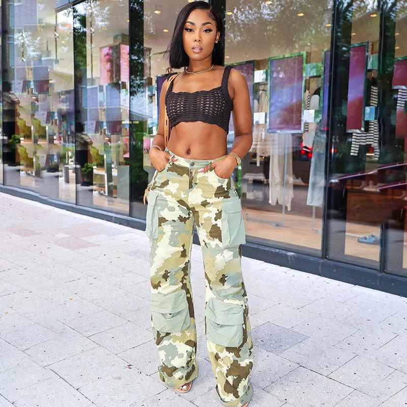 Camouflage Work Cargo Pants Women Contrast Patchwork Pockets Stitch Low Waist Vintage 90s Streetwear Straight Trousers
Camouflage Work Cargo Pants Women Contrast Patchwork Pockets Stitch Low Waist Vintage 90s Streetwear Straight Trousers