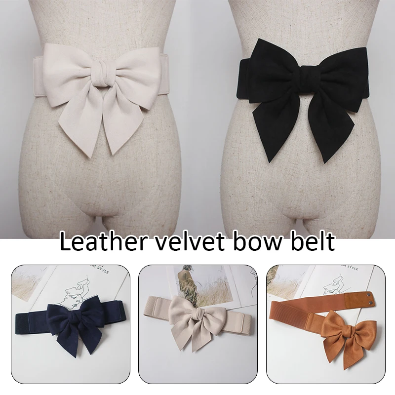 

Women Elegant Bow Waist Belt Elastic Wide Waistband Bowknot Cummerbund Stretch Ties Bow Girdle Lady Dress Decor Corset