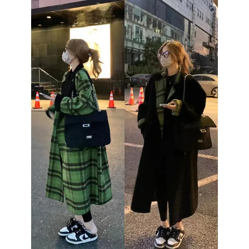 England Academic Reversible X Long Length Plaid Coat Wide Waisted Wool & Blends Two Rich Colors Preppy Style Winter 2023 
England Academic Reversible X Long Length Plaid Coat Wide Waisted Wool & Blends Two Rich Colors Preppy Style Winter 2023