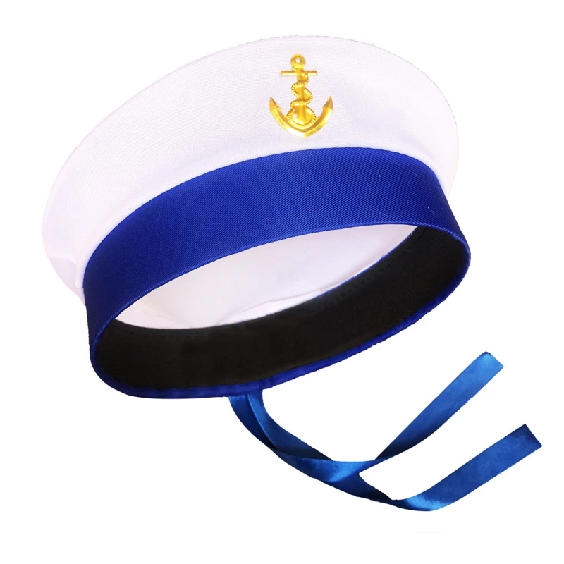 

Sailor Hat Yacht Captain Hat Navy Marine Hat Adjustable Sailor Captain Costume Men Boat Navy Hat for Adult Kid Men Women