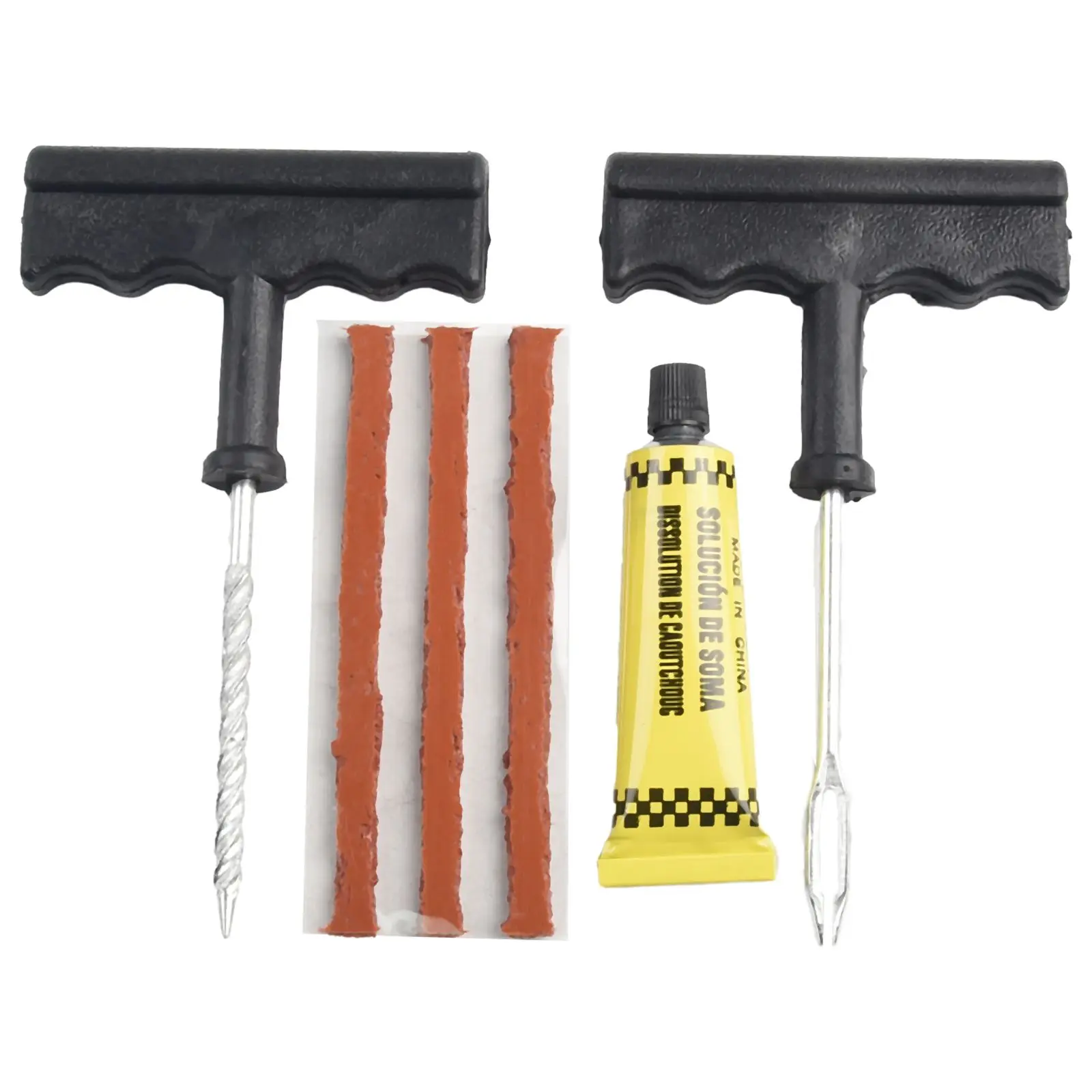 1 Set Car Van Motorcycle Tyre Plug Tubeless Flat Tire Repair Tools Puncture Repair-Kit Black & Yellow Plastic+ Metal Accessories
1 Set Car Van Motorcycle Tyre Plug Tubeless Flat Tire Repair Tools Puncture Repair-Kit Black & Yellow Plastic+ Metal Accessories